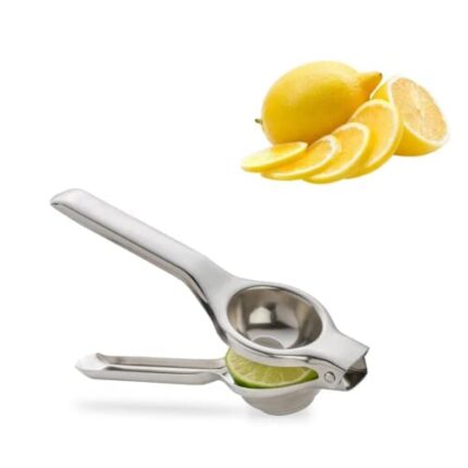 Suzec Stainless Steel Finish Heavy Quality Lemon Squeezer with Comfortable Handle for Extracting Lemon Juice. Modern Kitchen Tool